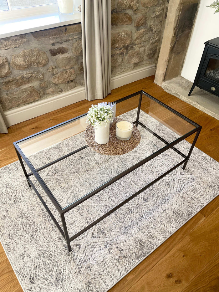 Madison Glass Metal Coffee Table - Dark Bronze