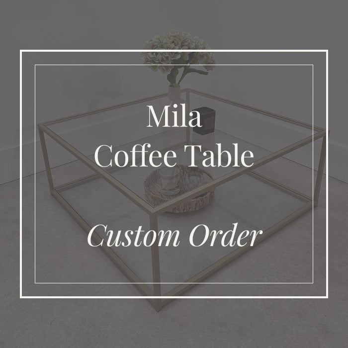 Mila Coffee Glass Metal Coffee Table - Made To Measure