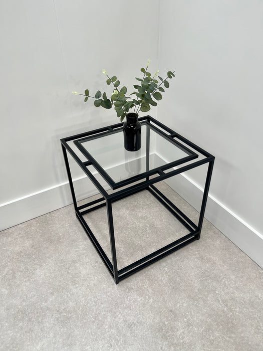 Glass Metal Side Table