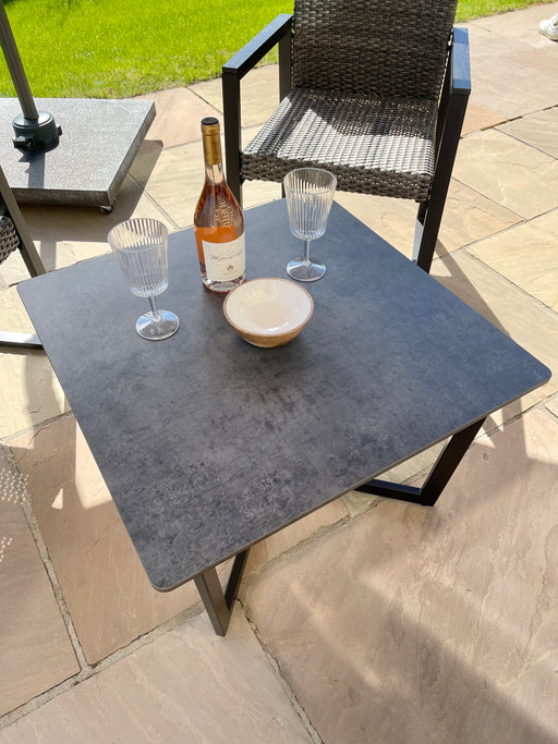 Outdoor metal table and chairs