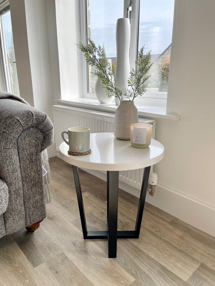 round marble mini coffee table
