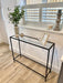 Madison Glass Metal Console Table - Black