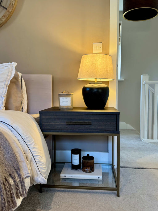 Langley Bedside Table Drawers - Ebony