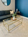 Madison Glass Metal Coffee Table - Gold
