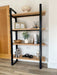 Landon Oak Metal Bookcase