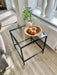 Madison Glass Metal Side Table - Black