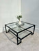 Decorative Tray Square Metal Glass - Black