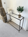 Madison Glass Metal Console Table - Dark Bronze