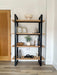 Landon Oak Metal Bookcase