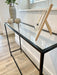 Madison Glass Metal Console Table - Black