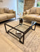 Hudson Square Glass Metal Coffee Table - Black