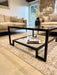 Hudson Square Glass Metal Coffee Table - Black