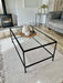 Madison Glass Metal Coffee Table - Black
