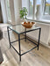 Madison Glass Metal Side Table - Black