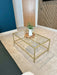Madison Glass Metal Coffee Table - Gold