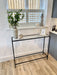 Madison Glass Metal Console Table - Black