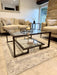 Kinsley Glass Metal Coffee Table - Dark Bronze