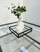 Decorative Tray Square Metal Glass - Black