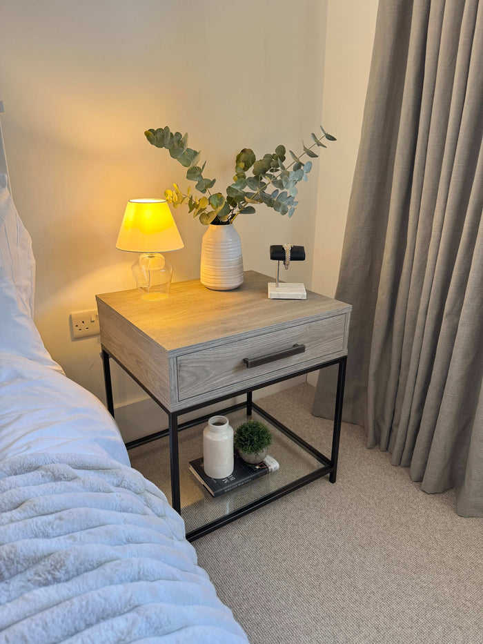 Langley Bedside Table Drawers - Taupe