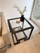 Kinsley Glass Metal Side Table - Dark Bronze