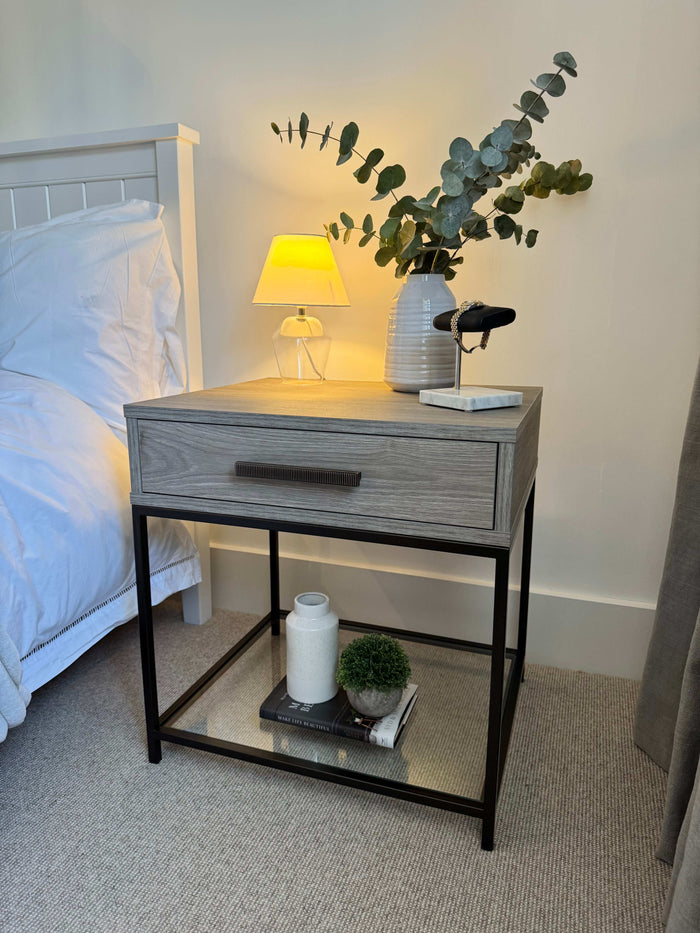 Langley Bedside Table Drawers - Taupe