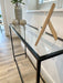 Madison Glass Metal Console Table - Black