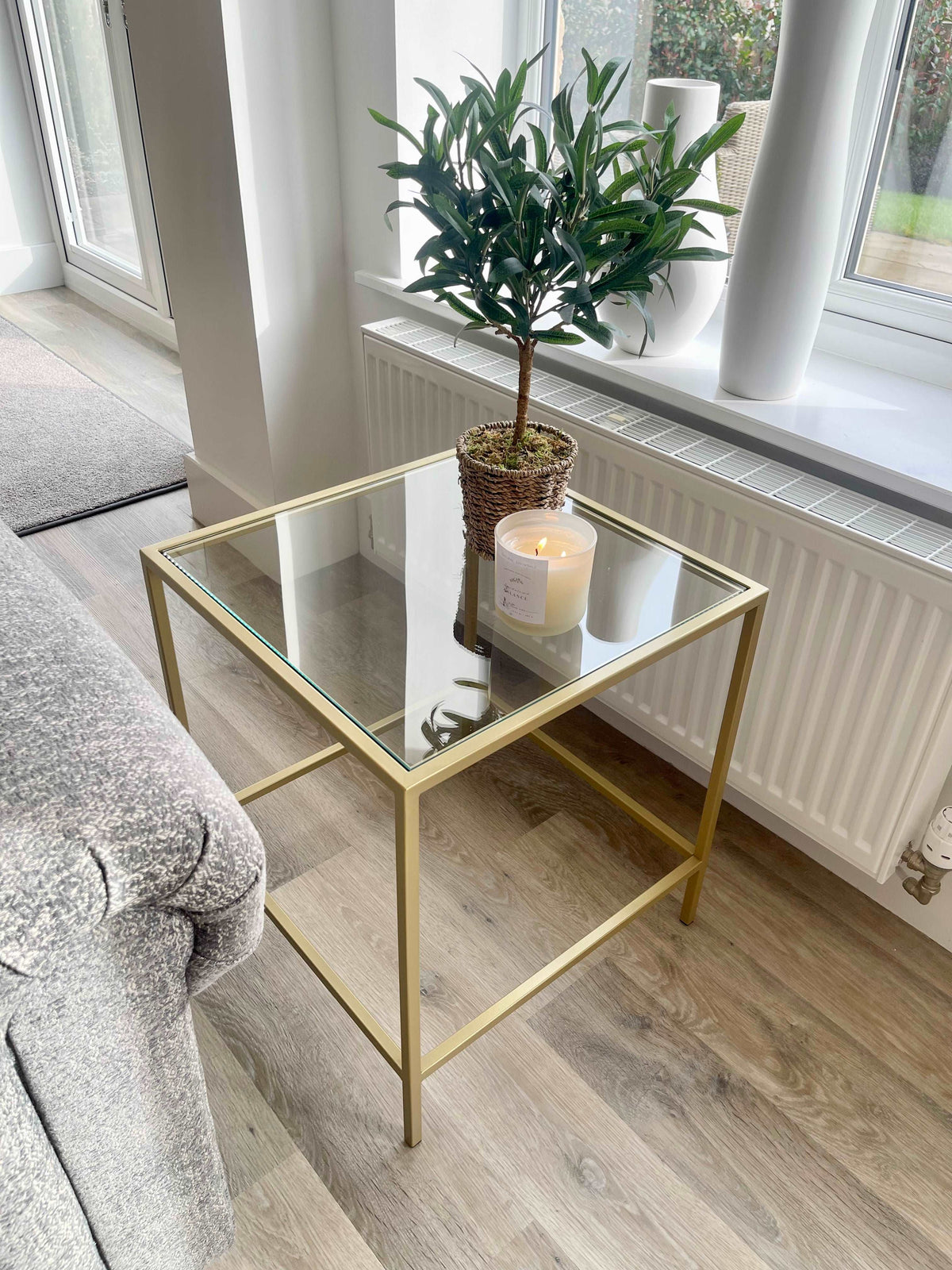 Gold Frame Glass Side Table UK — Rose And Walker