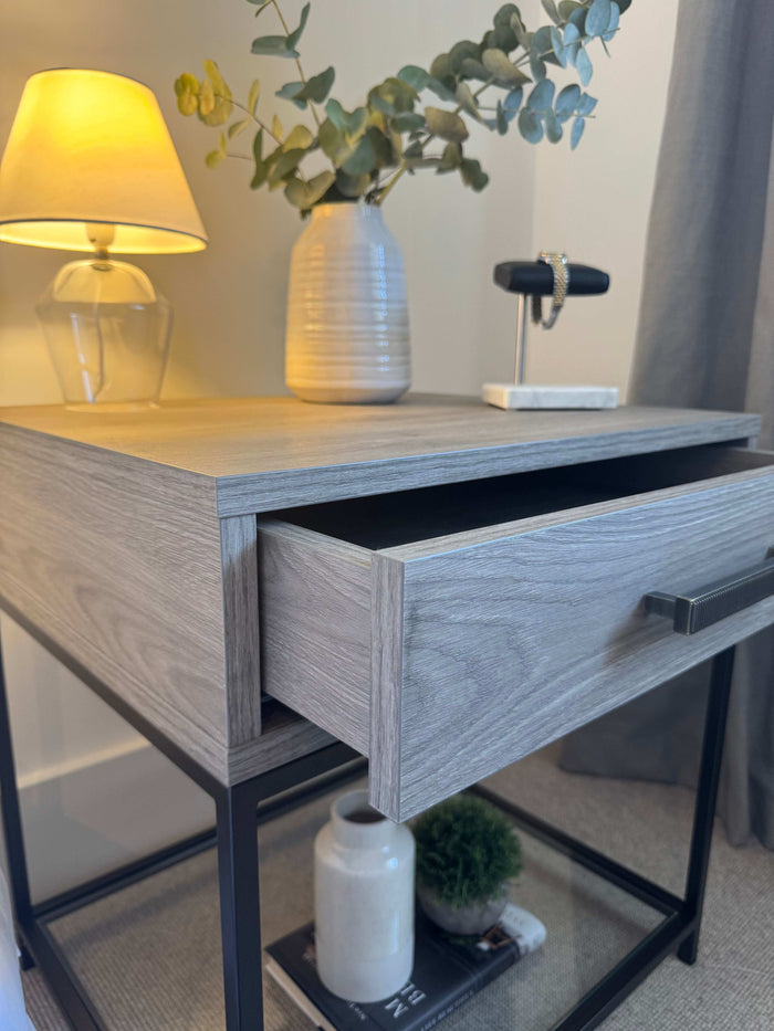 Langley Bedside Table Drawers - Taupe