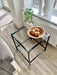 Madison Glass Metal Side Table - Black
