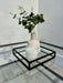 Decorative Tray Square Metal Glass - Black