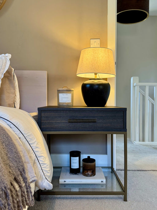 Langley Bedside Table Drawers - Ebony