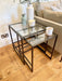 Aria Glass Metal Nesting Side Tables - Dark Bronze