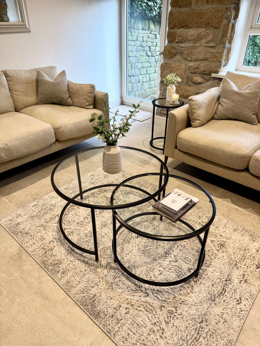 Avery Round Nesting Coffee Tables - Black