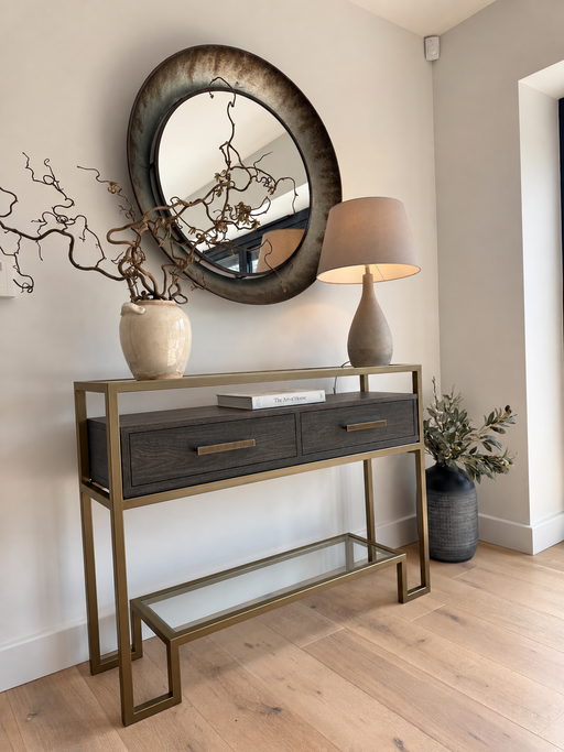 Hudson Console Table With Drawers - Ebony