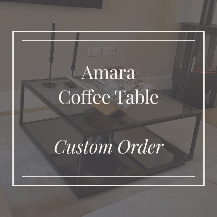 Amara Coffee Glass Metal Coffee Table - Made To Measure