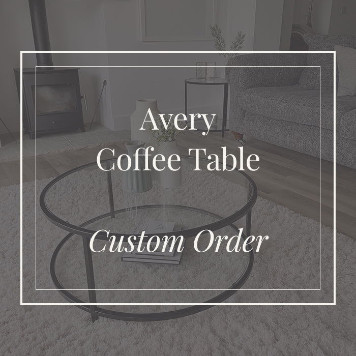 Avery Coffee Glass Metal Coffee Table - Made To Measure