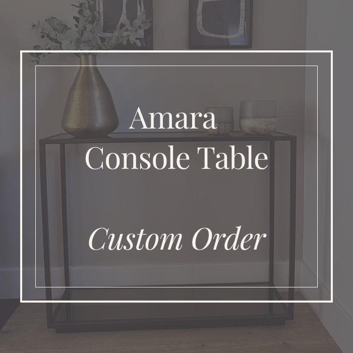 Amara Glass Metal Console Table - Made To Measure