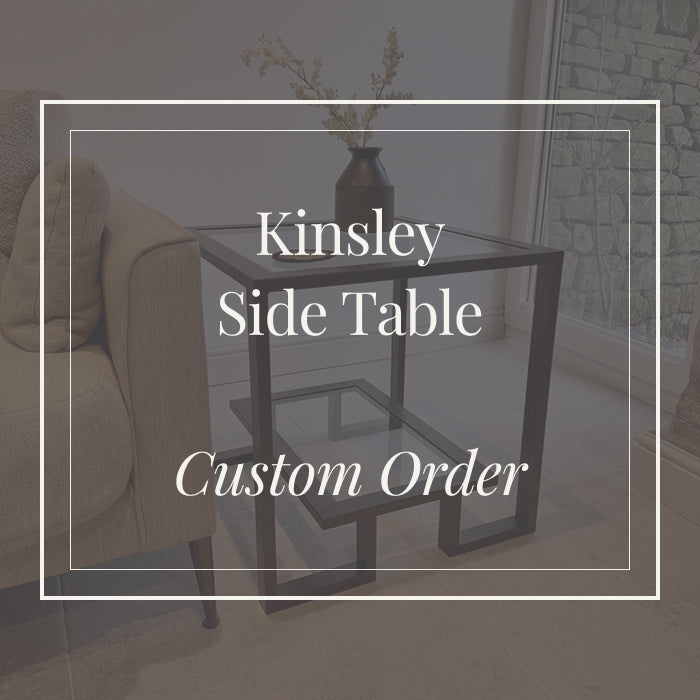 Kinsley Glass Metal Side Table - Made To Measure