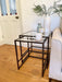Aria Glass Metal Nesting Side Tables - Dark Bronze