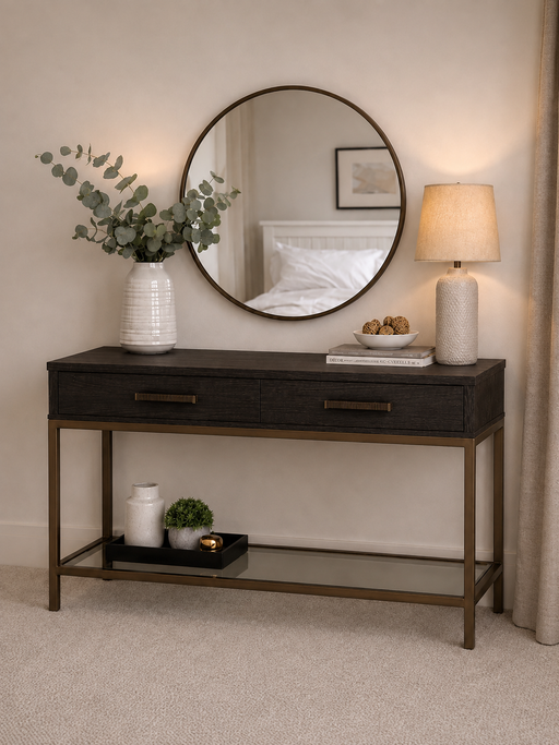 Wilton Console Table With Drawers - Ebony