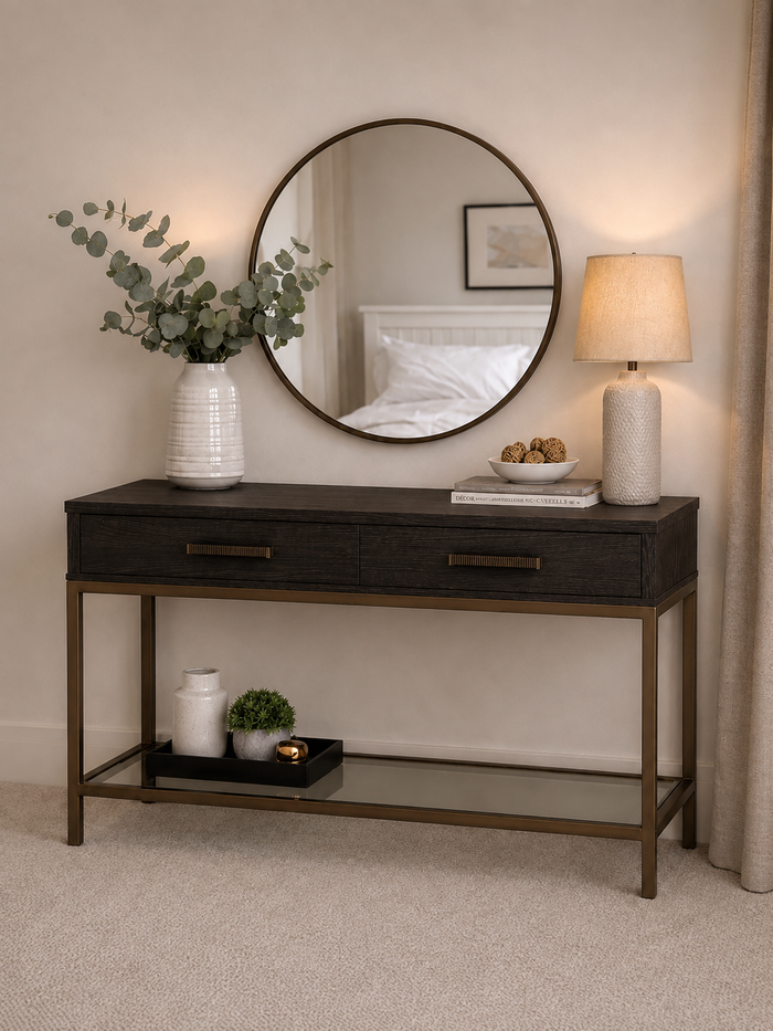 Wilton Console Table With Drawers - Ebony
