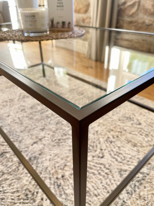 Madison Glass Metal Coffee Table - Dark Bronze
