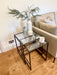Aria Glass Metal Nesting Side Tables - Dark Bronze