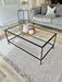 Madison Glass Metal Coffee Table - Black