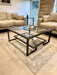 Kinsley Glass Metal Coffee Table - Dark Bronze