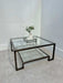 Hudson Square Glass Metal Coffee Table - Dark Bronze