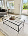 Madison Glass Metal Coffee Table - Black