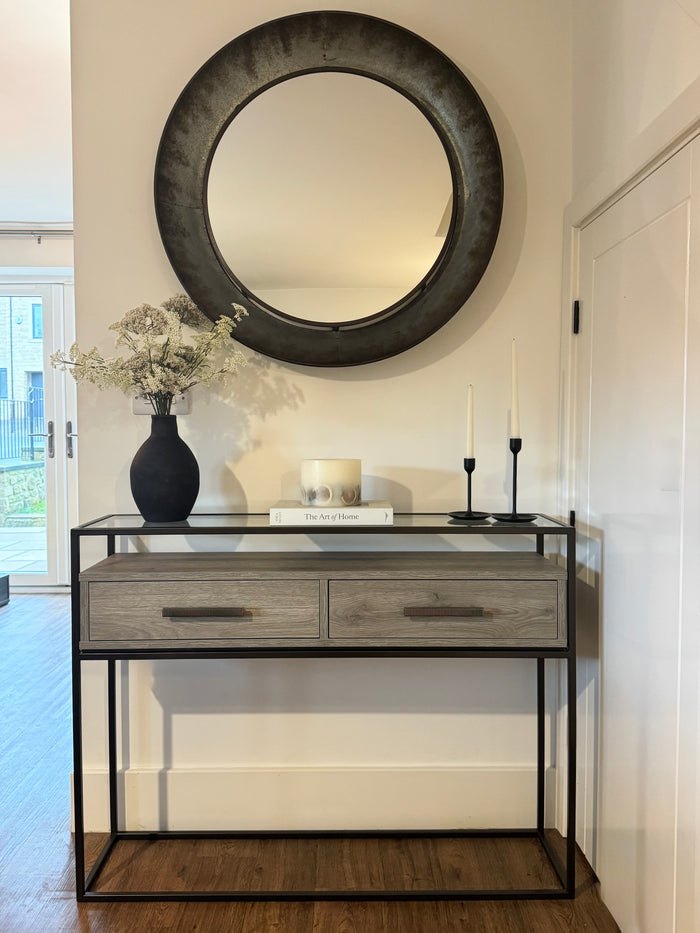 Harrington Console Table With Drawers - Taupe