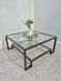 Hudson Square Glass Metal Coffee Table - Dark Bronze