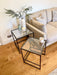 Aria Glass Metal Nesting Side Tables - Dark Bronze